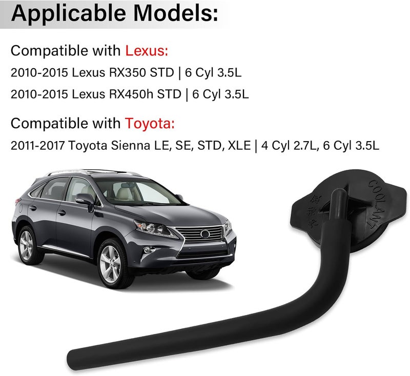 ROOTMUTIFY 16405-0P040 Coolant Reservoir Cap, Compatible with 2011-2017 Toyota Sienna, 2010-2015 Lexus RX350 RX450h Replaces 16405-31070 - Image 2